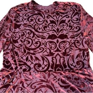 NWOT American Rag Cie Burgundy Burn Out Velvet Huntington Fit and Flare Dress